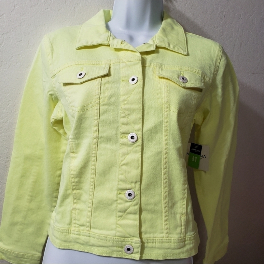 ARIZONA GIRLS DEINIM JACKET YELLOW sz M 10/12 NEW